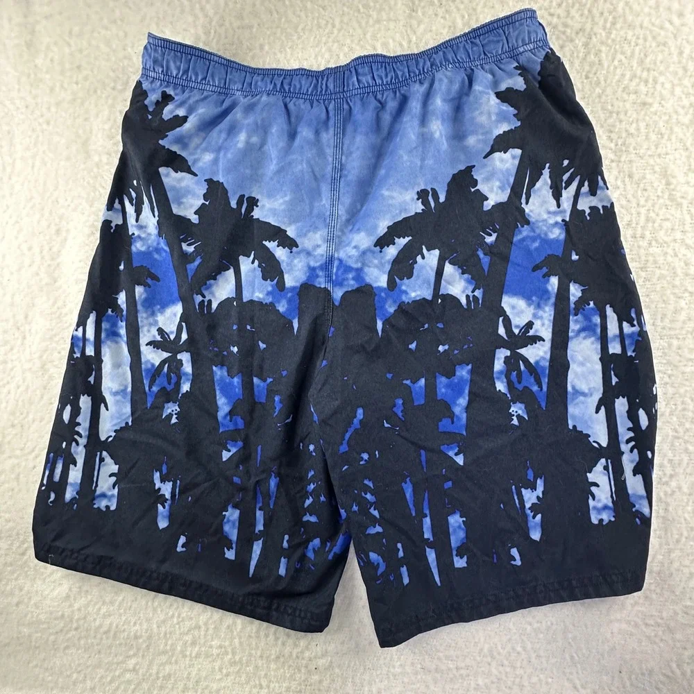 Nike Swim Trunks Mens L Blue Graphic Recycled Polyester  Board Shorts Beach Pool